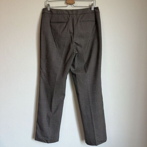 Talbots Signature Dress Pants Brown Plaid Straight Leg Trousers Sz 8 Career Wear - Picture 7 of 11